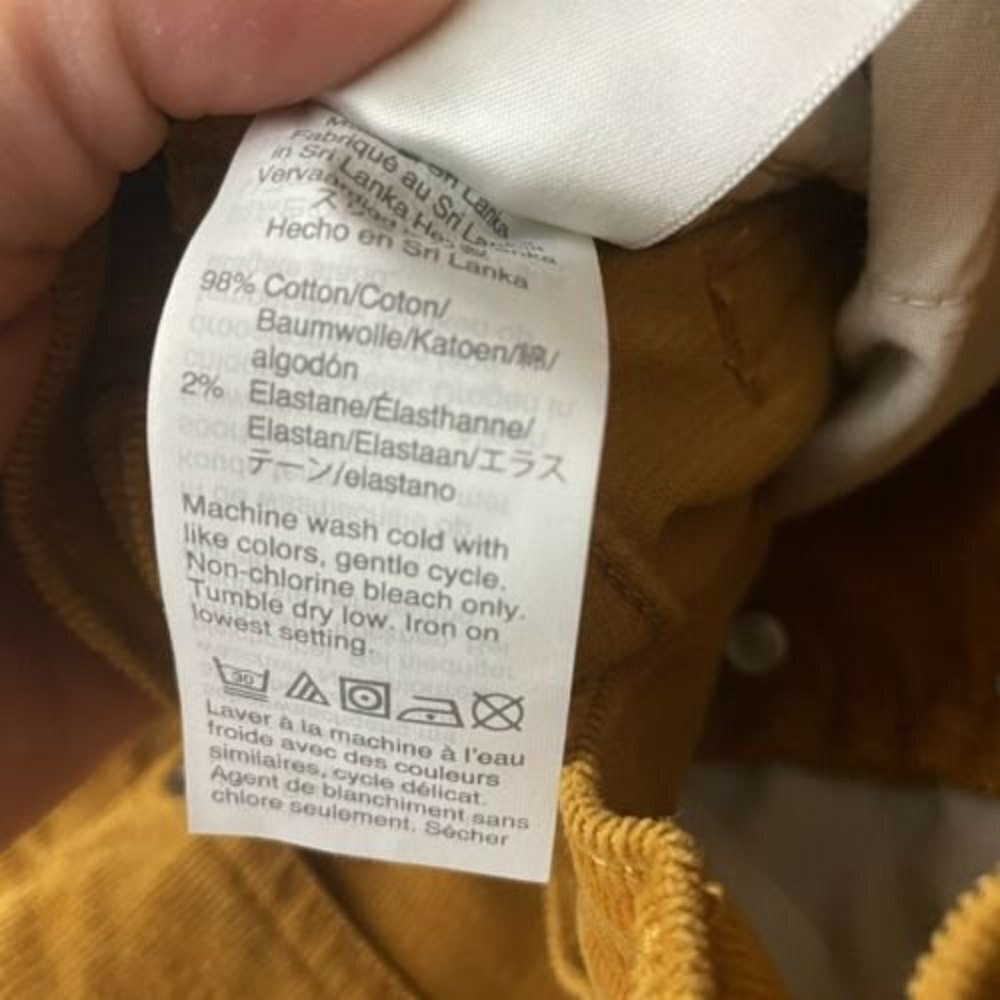 J.Crew 9” High Rise Skinny Corduroy High Rise  Jeans Mustard Yellow SZ-28 Petite - Picture 8 of 8